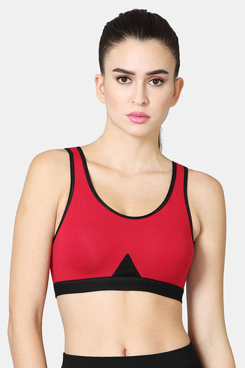 Buy Vstar Cotton Non Padded Sports Bra - Redlove Black